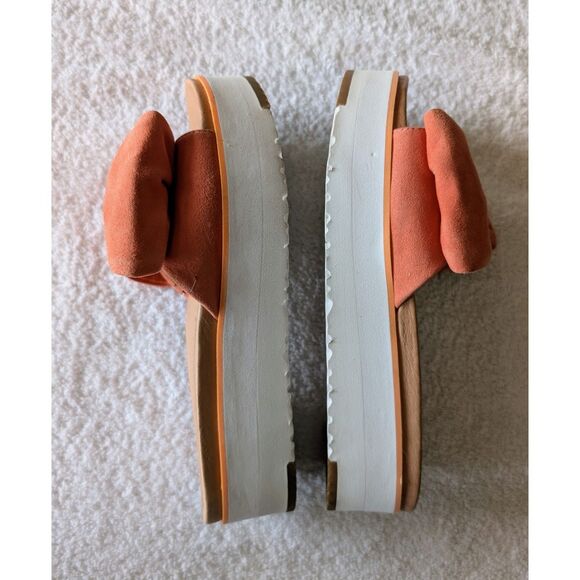 UGG Joan Vibrant Coral Clog Platfrom Slide Sandals  Sz 8 - Picture 6 of 9